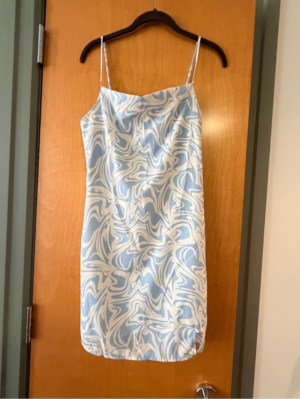 Light Blue & White Swirl Slip Dress - Sleeveless Summer Dress